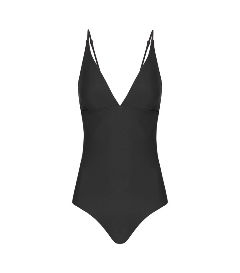 Tanliines - The Good Swimmers - The V-Neck Plunge one-piece – in black